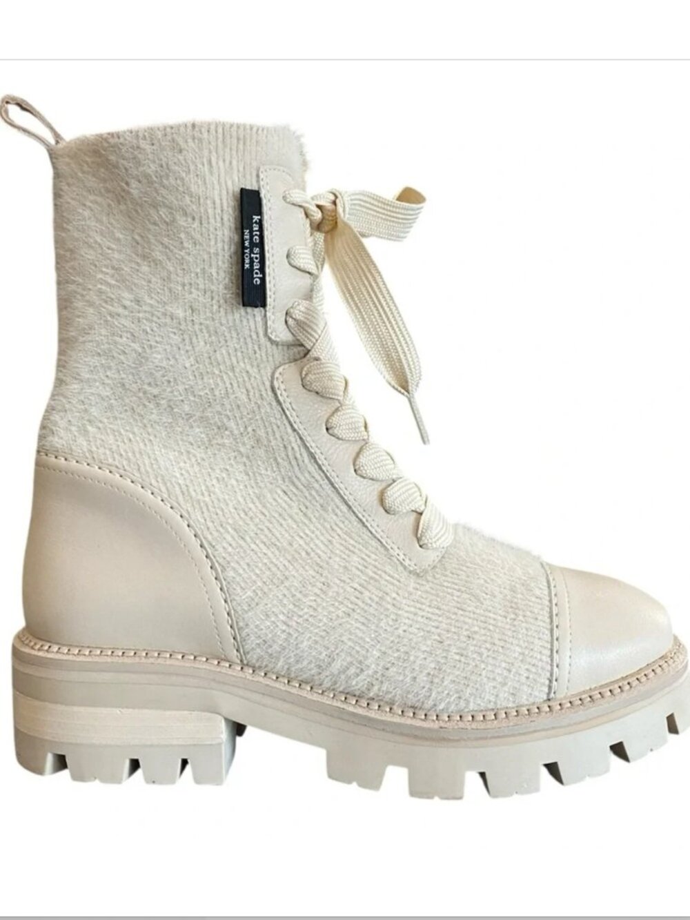 KATE SPADE ♠️ Winton Lug Booties in Milk Glass Like New w/Original Box Size 8